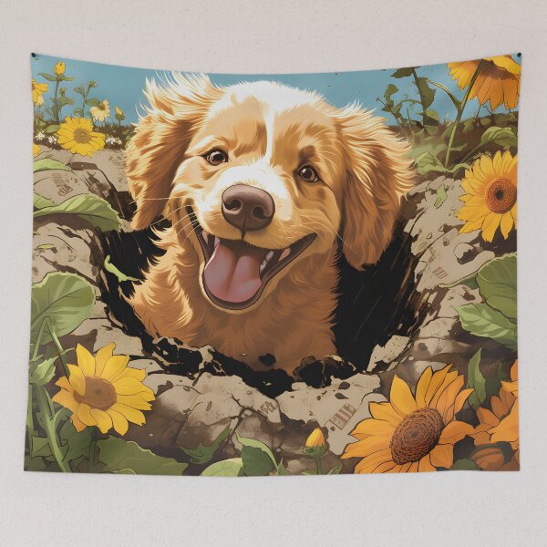 Item preview, Golden Retriever Digging a Hole designed and sold by ARTficiallyAnon.