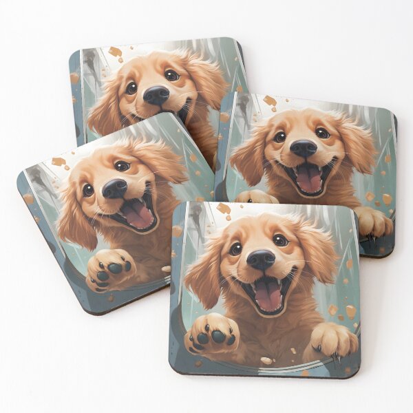 Item preview, Golden Retriever Puppy Excited designed and sold by ARTficiallyAnon.