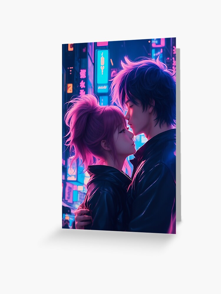 Anime Couple Greeting Cards for Sale