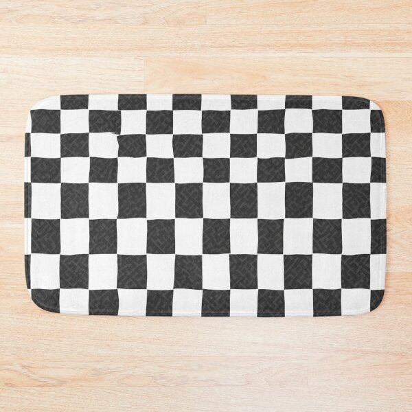 Item preview, Black and white checkerboard pattern puzzle pieces designed and sold by CoolPixels.