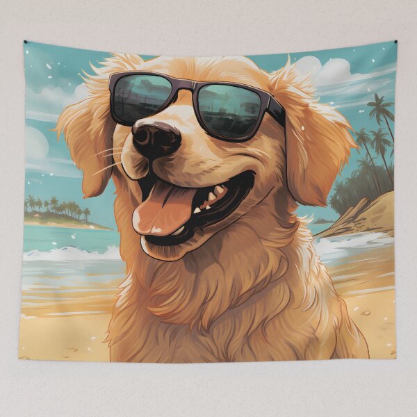 Item preview, Golden Retriever Wearing Sunglasses designed and sold by ARTficiallyAnon.