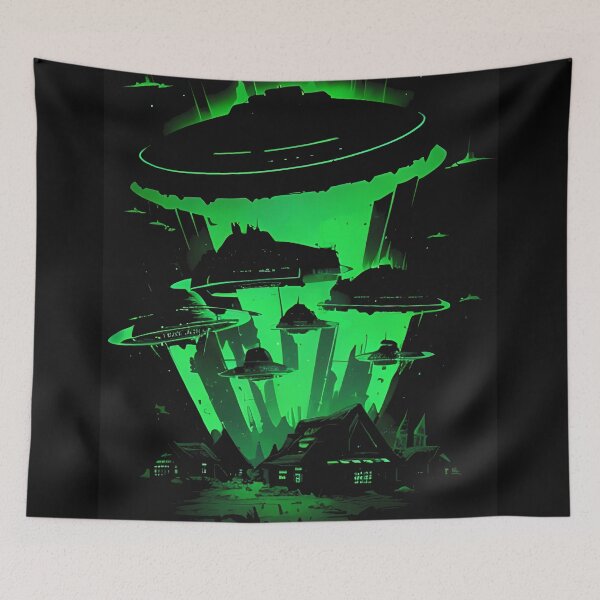 Item preview, Alien Invasion! Massive UFO Attack designed and sold by HideTheInsanity.