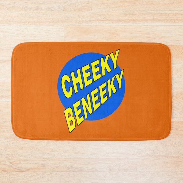Item preview, Cheeky Beneeky, Yellow Bold Font on Blue Circle designed and sold by AASparksDesigns.