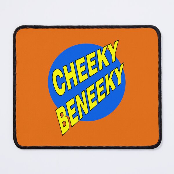 Item preview, Cheeky Beneeky, Yellow Bold Font on Blue Circle designed and sold by AASparksDesigns.