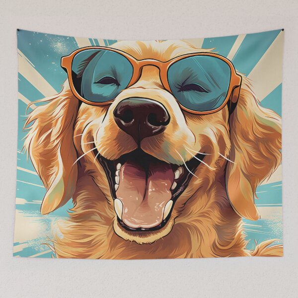 Item preview, Golden Retriever Wearing Sunglasses designed and sold by ARTficiallyAnon.