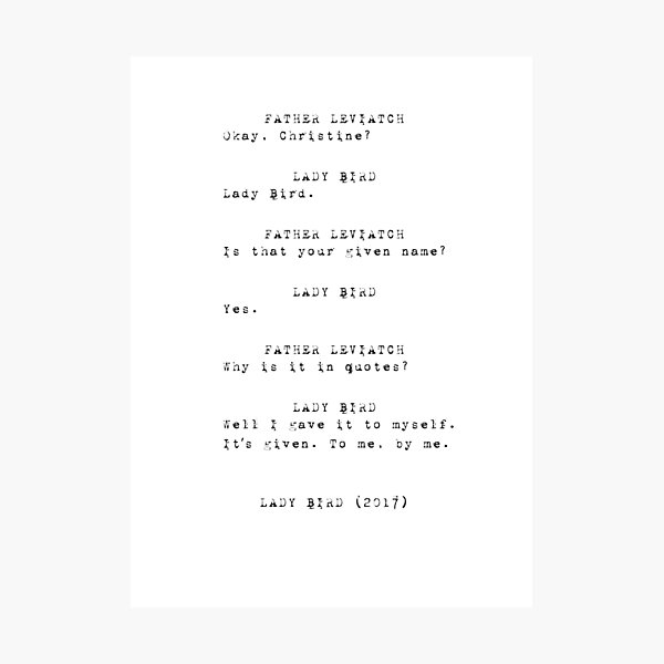 Lady Bird's Name Photographic Print
