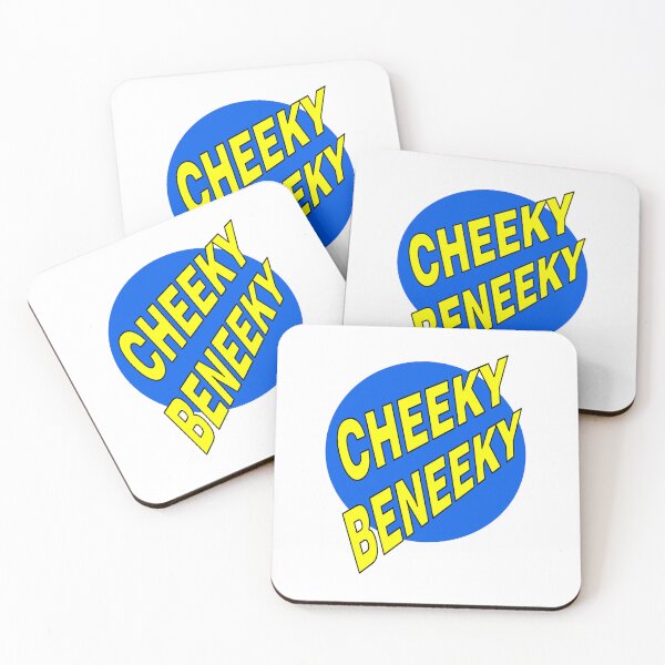 Item preview, Cheeky Beneeky, Yellow Bold Font on Blue Circle designed and sold by AASparksDesigns.