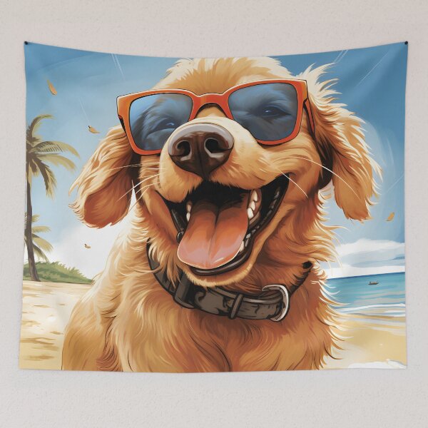 Item preview, Golden Retriever Wearing Sunglasses designed and sold by ARTficiallyAnon.