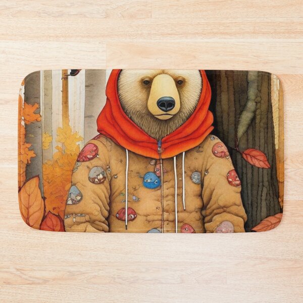 Item preview, Mr. Bear in an autumn hoodie with a red hood. designed and sold by SaraSumi.