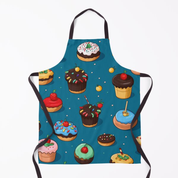 Item preview, Colorful fantasy pattern blue pink red beige yellow white black ornaments cupcakes designed and sold by G-M-Designs.
