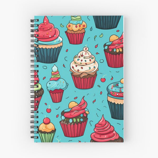 Item preview, Colorful fantasy pattern blue pink red beige yellow white black ornaments cupcakes designed and sold by G-M-Designs.