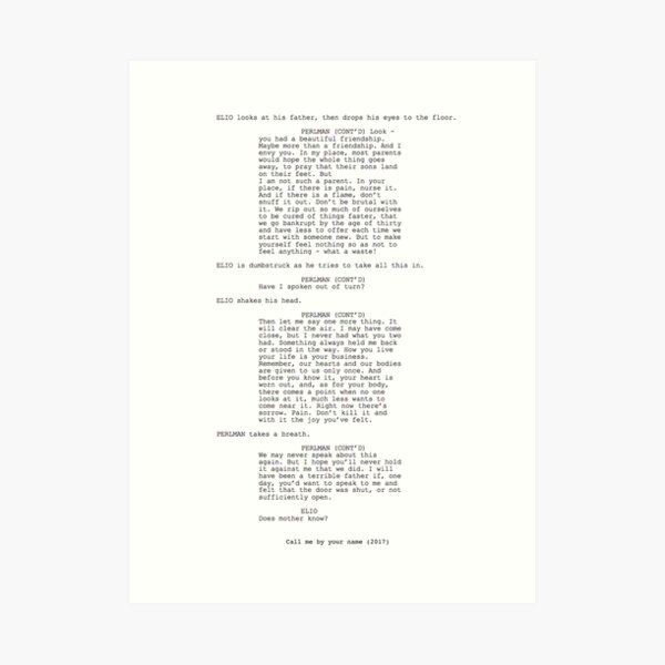 Elio & Father Art Print