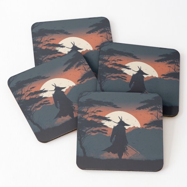 Item preview, Elegance in Darkness: Silhouette of a Japanese Samurai designed and sold by RedArtG09.