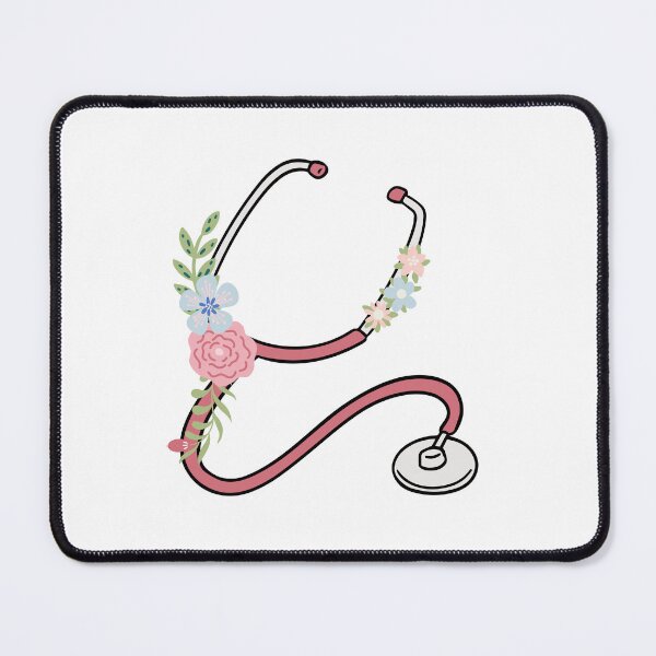 Item preview, Pink stethoscope with flowers  designed and sold by mikasa.art.