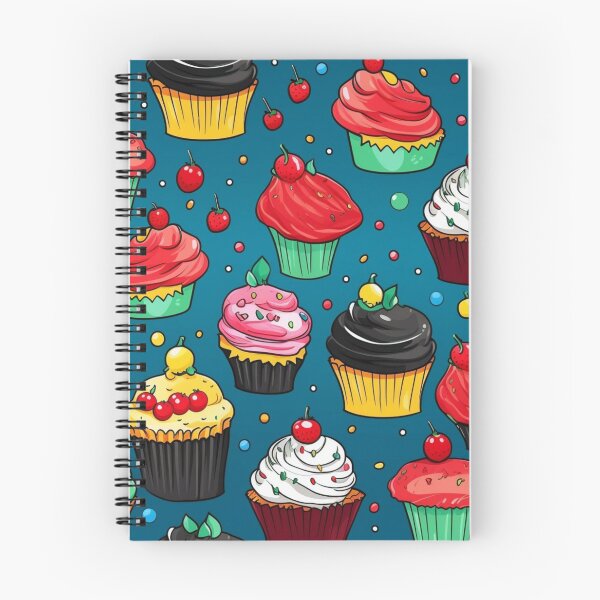 Item preview, Colorful fantasy pattern blue pink red beige yellow white black ornaments cupcakes designed and sold by G-M-Designs.