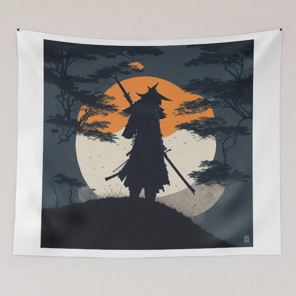Item preview, Cold Steel and Silence: Samurai Silhouette in the Night designed and sold by RedArtG09.