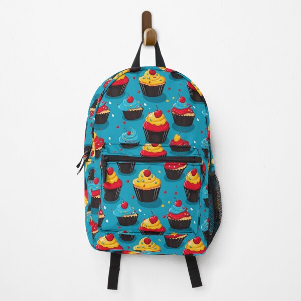 Item preview, Colorful fantasy pattern blue red yellow white black ornaments cupcakes designed and sold by G-M-Designs.