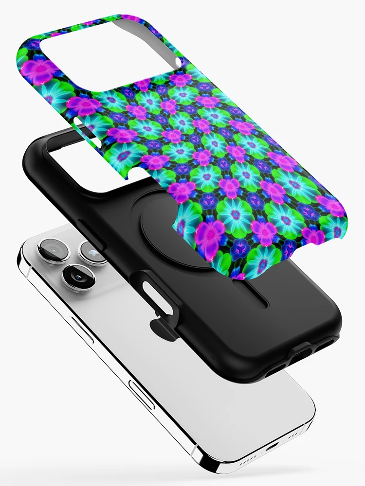 Thumbnail 2 of 4, iPhone Case, Unique Colorful Flower Pattern designed and sold by Patternflower.