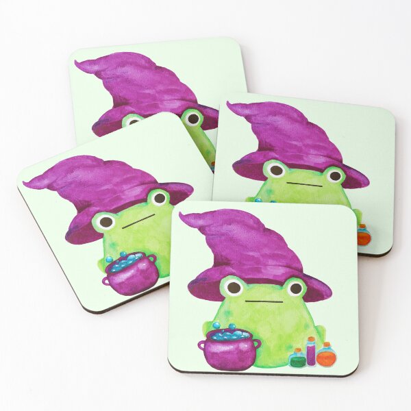 Item preview, Witch Frog With Cauldron and Potions Watercolor designed and sold by harrifangs.