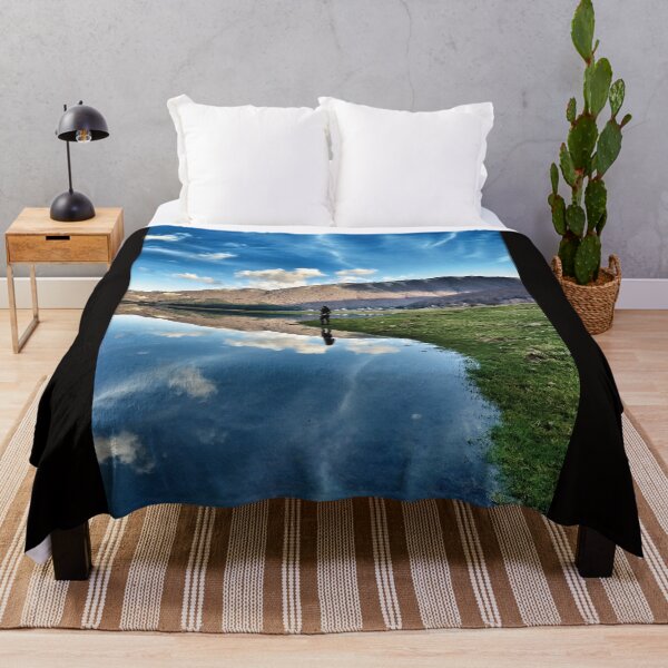 Item preview, Tranquil Reflection: Woman at Lago Laceno designed and sold by EpicVistas.
