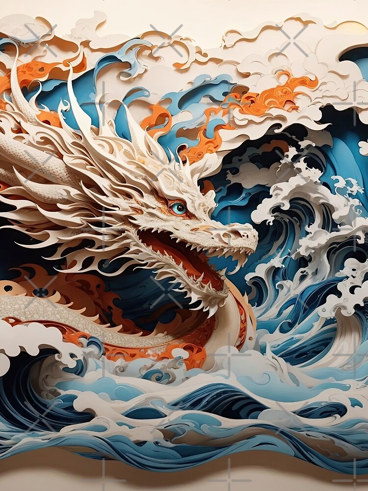 Thumbnail 3 von 3, Tuch, Paper Dragon no.6 designt und verkauft von RivenWaters.