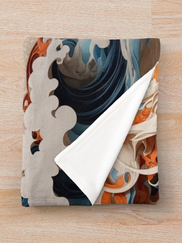 Aperçu 3 sur 6. Plaid avec l'œuvre Paper Dragon no.6 créée et vendue par Glenburn Graphics.