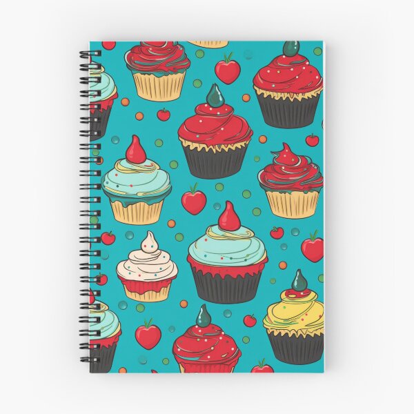 Item preview, Colorful fantasy pattern blue red pink green cream yellow white black ornaments cupcakes designed and sold by G-M-Designs.