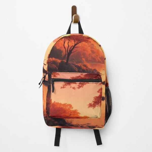 Item preview, Japanese Manga Vibes: Riverbank Sunset with Autumnal Trees designed and sold by RedArtG09.