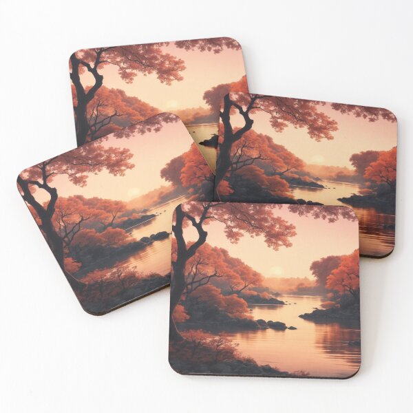 Item preview, Autumn Serenity: Manga-Inspired Sunset Over the River designed and sold by RedArtG09.