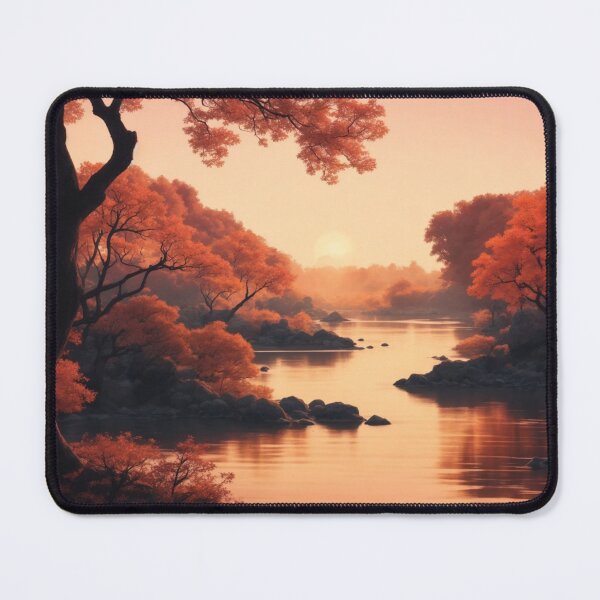 Item preview, Autumn Serenity: Manga-Inspired Sunset Over the River designed and sold by RedArtG09.