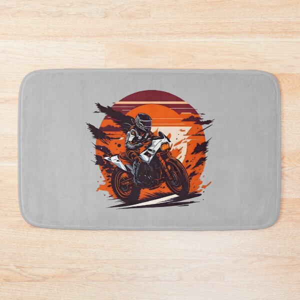 Item preview, Motorcycle racing in desert at sunset designed and sold by davidbomel-Art.