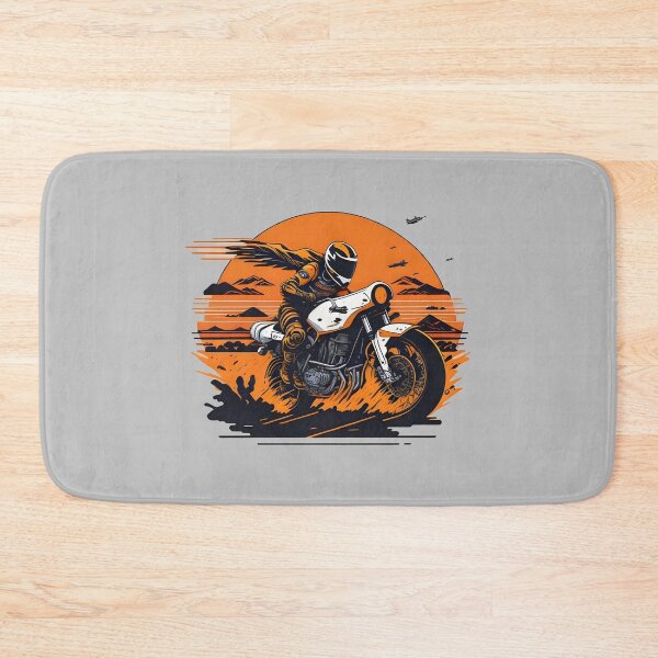 Item preview, Motorcycle racing in desert at sunset designed and sold by davidbomel-Art.