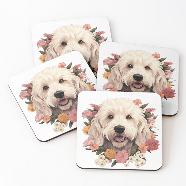 Item preview, Beaming Labradoodle in the Flowers designed and sold by ZombieLH.