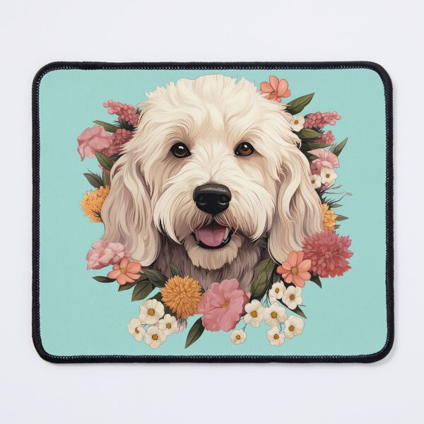Item preview, Beaming Labradoodle in the Flowers designed and sold by ZombieLH.