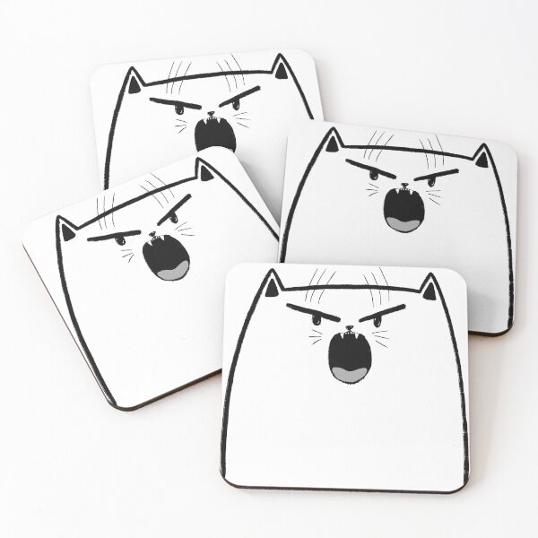 Item preview, Hissy Cat Face Linework Print designed and sold by Julia Sol.
