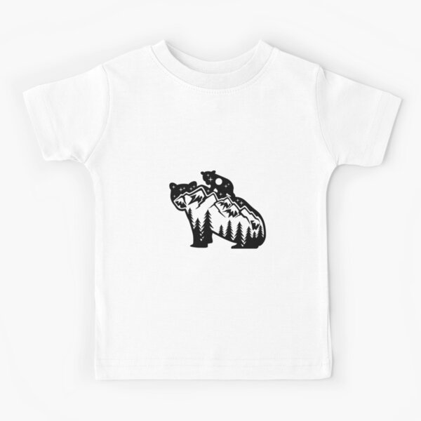 Black and white Bear Cubs Kids T-Shirt for Sale by fauniina