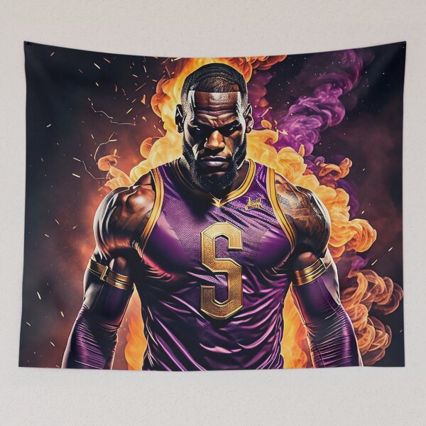 Item preview, Superhero LeBron Purple and Gold Art designed and sold by InGame Basketball.