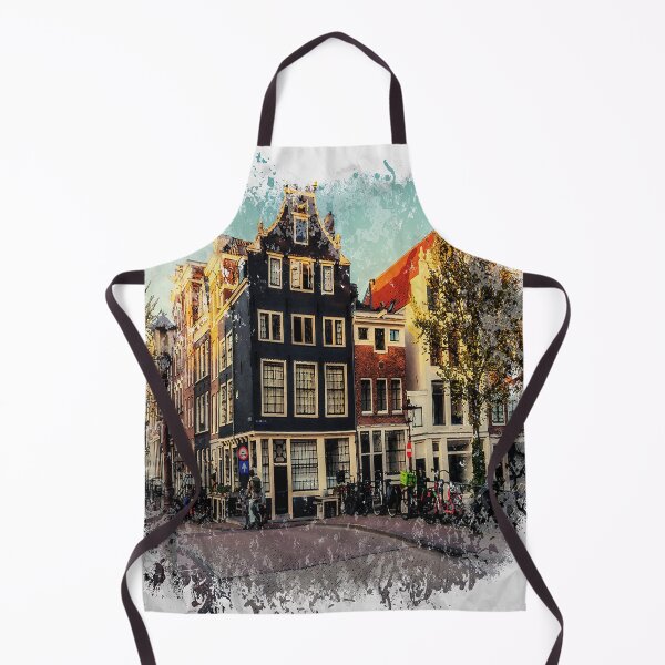 Item preview, Amsterdam cityscape in watercolor painting  designed and sold by Donutlovers.