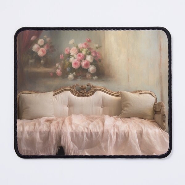 Item preview, Coquette aesthetic vintage painting of pink bedroom designed and sold by Coquette Art.