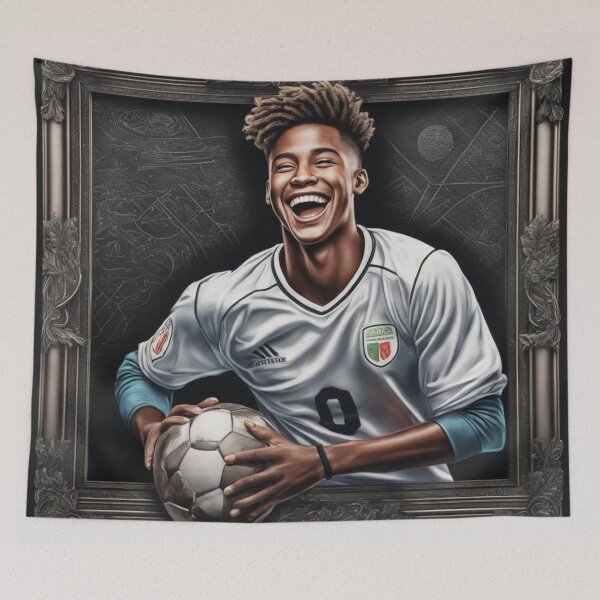 Item preview, A young man holding a football designed and sold by Msretief.