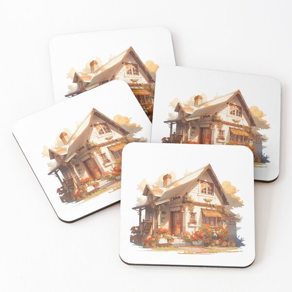 Item preview, Cozy Cottage Filled with Summer Flowers in Rustic and Cottagecore Style designed and sold by CozyKawaiiArt.