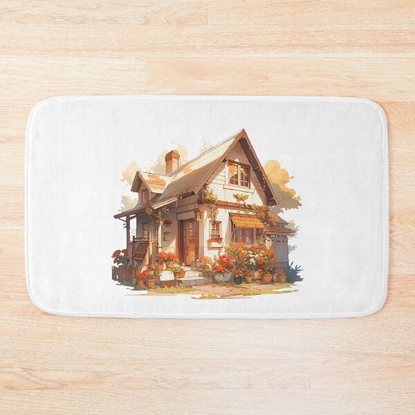 Item preview, Cozy Cottage Filled with Summer Flowers in Rustic and Cottagecore Style designed and sold by CozyKawaiiArt.