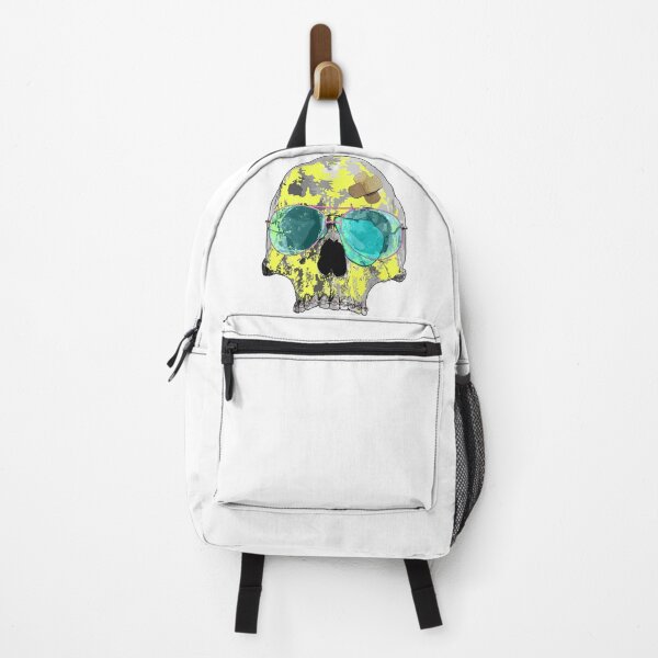Item preview, Yellow skull with aviator sunglasses, braces, plaster bandages designed and sold by Whimsy Trail Co.
