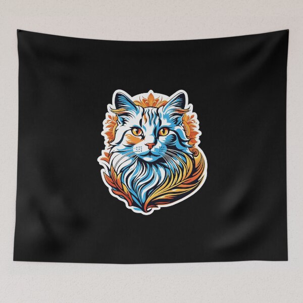 Item preview, Fire Bearded Cat by Urban Nova Design designed and sold by UrbanNova.