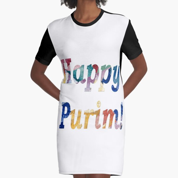 Happy Purim! Graphic T-Shirt Dress