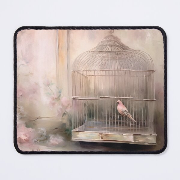 Item preview, Coquette aesthetic vintage painting of a birdcage designed and sold by Coquette Art.