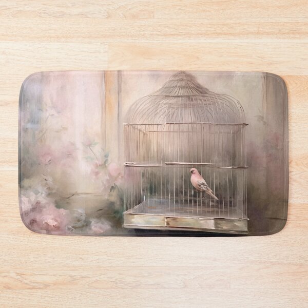 Item preview, Coquette aesthetic vintage painting of a birdcage designed and sold by Coquette Art.