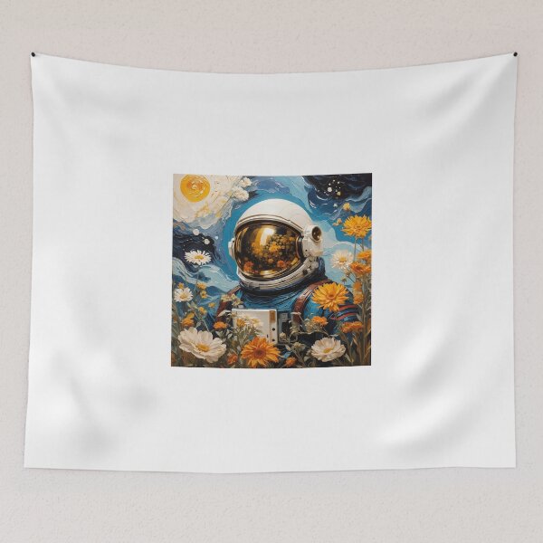 Item preview, 1:1 Astronaut and flowers [Oil painting] designed and sold by Teerajade.