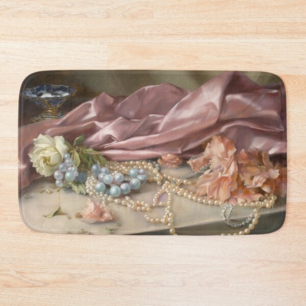 Item preview, Coquette aesthetic vintage painting of a nature morte with jewellery designed and sold by Coquette Art.