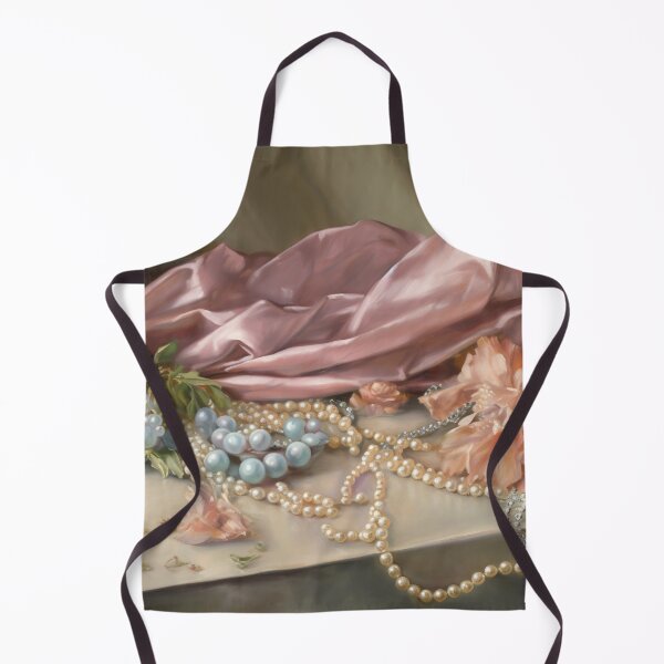 Item preview, Coquette aesthetic vintage painting of a nature morte with jewellery designed and sold by Coquette Art.